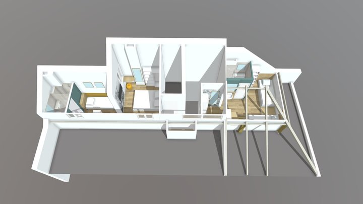 Hotel R+6 Combles 3D Model