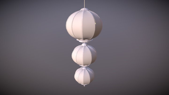 3D Chinese Lantern Tower 3D Model