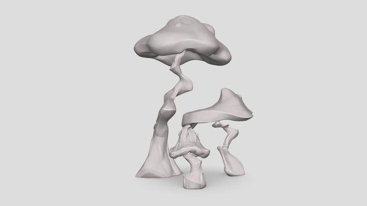 Fairy Mushroom stylized 3D Model