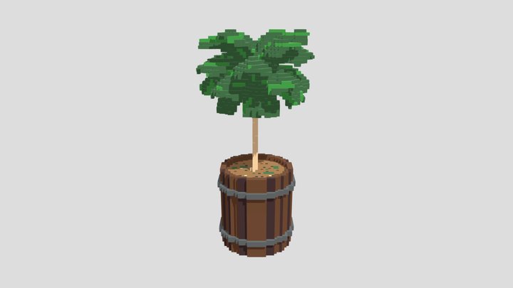 3D Room Plant Voxel Art 3D Model