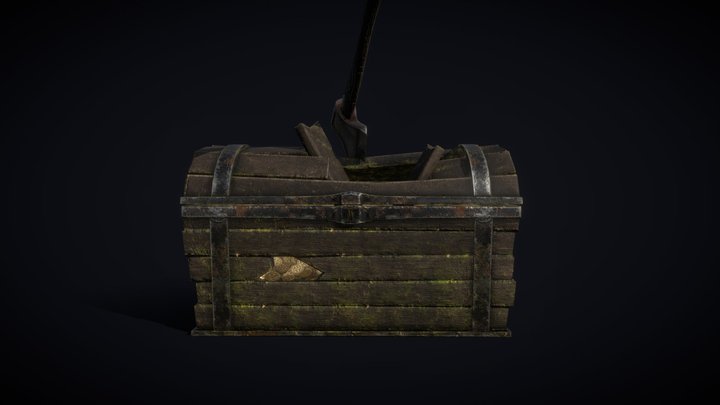 Old Treasure Chest 3D Model