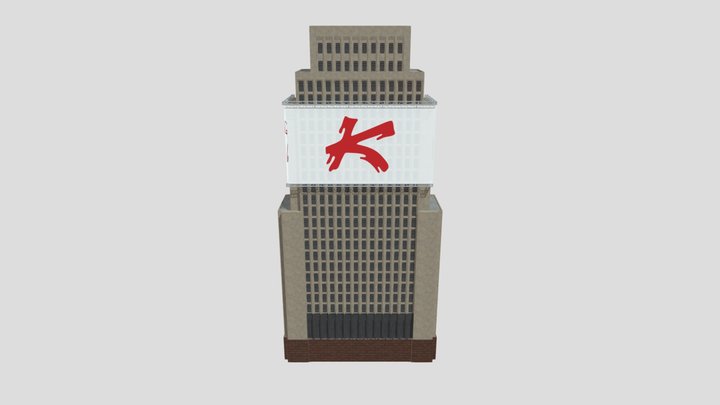 Edifício São João com Tela Kallas 3D Model