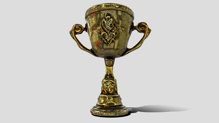 Engraved Golden Trophy cup 3D Model