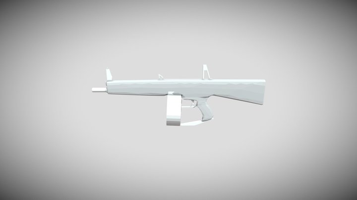 AA12 lowpoly weapon 3D Model