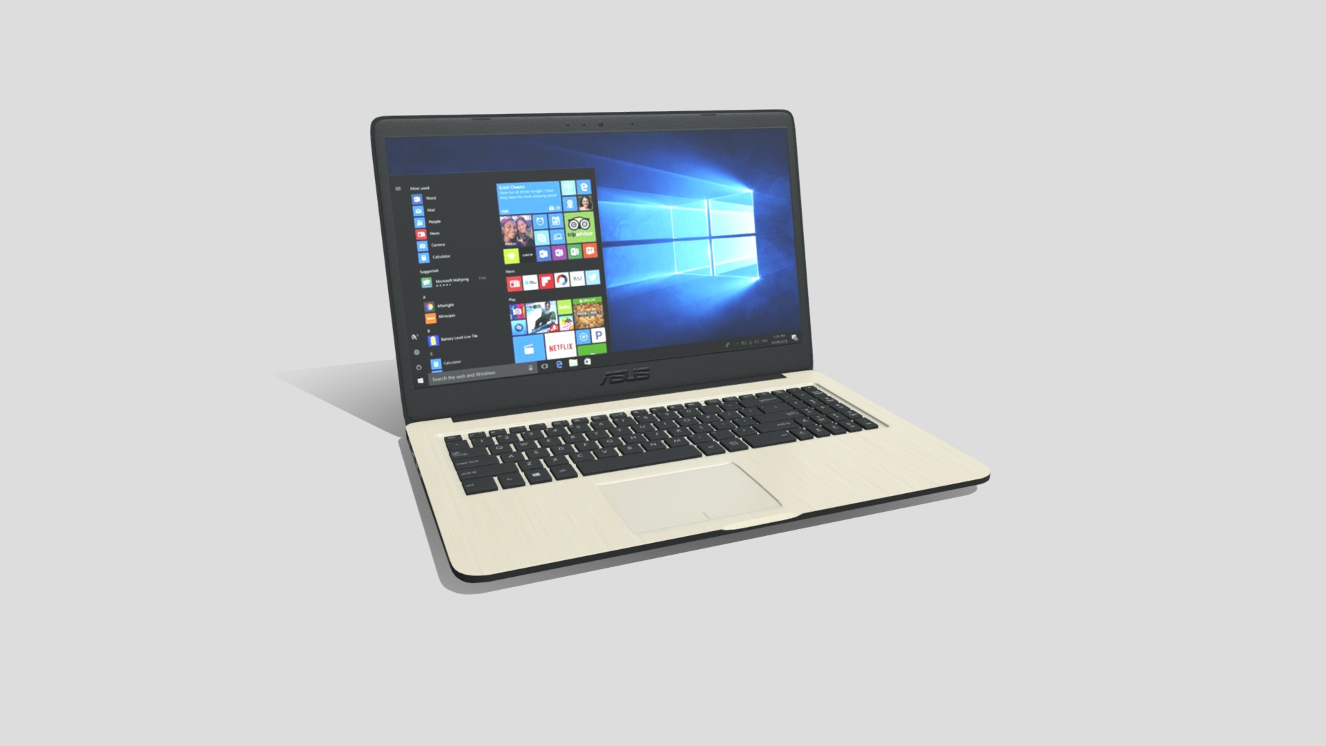 3D model Asus VivoBook X405UQ-BM182 (90NB0FN9-M02660) - This is a 3D model of the Asus VivoBook X405UQ-BM182 (90NB0FN9-M02660). The 3D model is about a laptop with a keyboard.