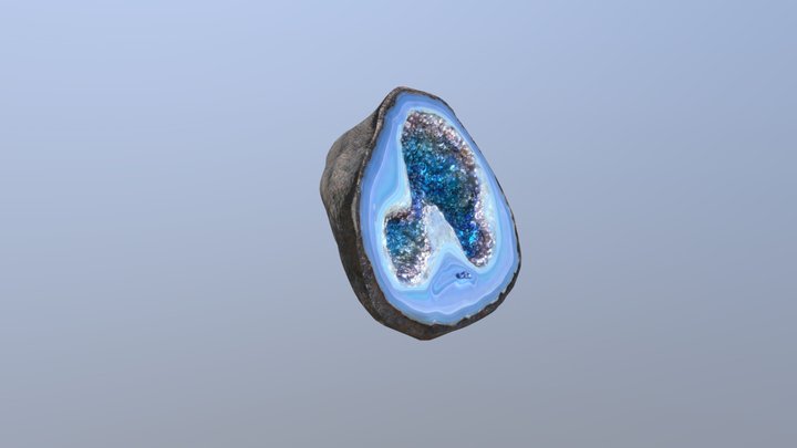 Blue Agate Geode 3D Model