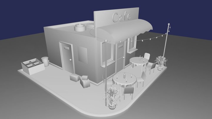 cafe_night 3D Model