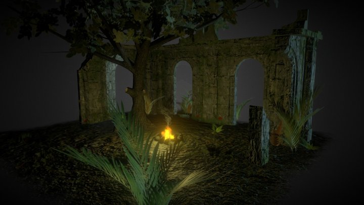 Forest ruins 3D Model