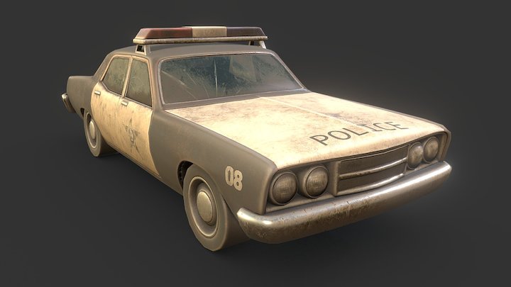 Old Police Car 3D Model