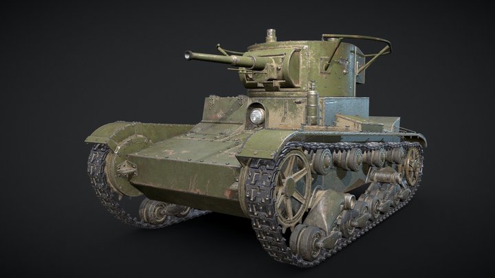 Soviet tank T26 3D Model