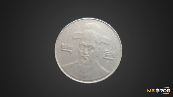 Korea Coin 3D scan 100won 3D Model