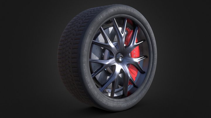 SPORTS CAR WHEEL 3D Model
