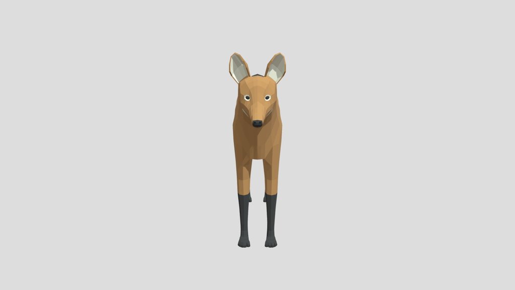 Low Poly Maned Wolf
