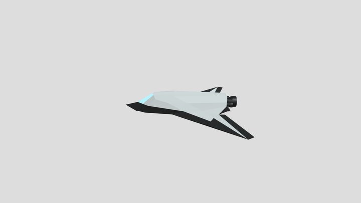 low poly space ship 3D Model