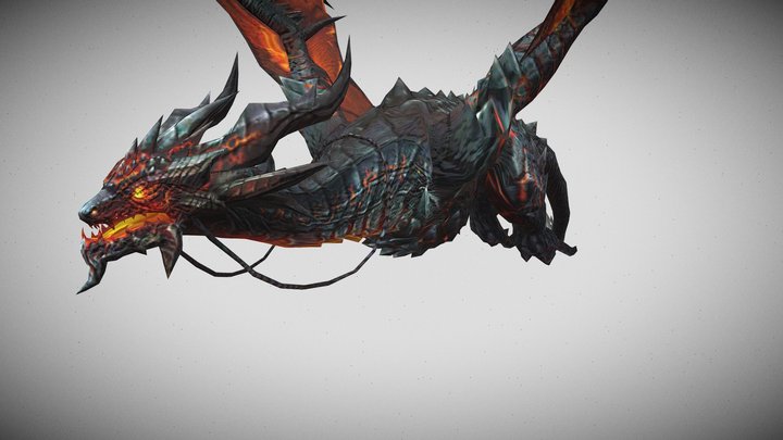 Dragon Black Rigged 3D Model