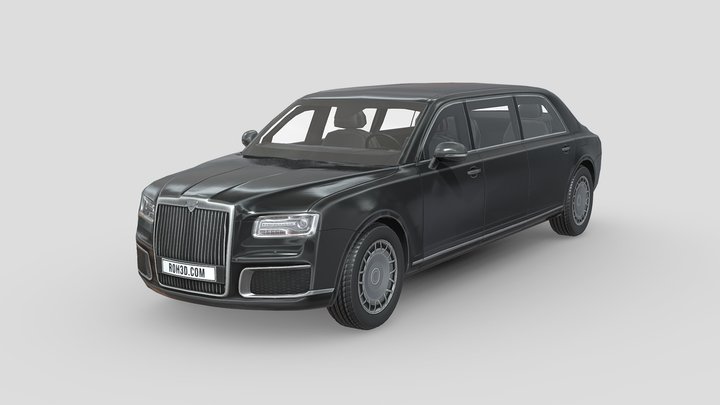 Low Poly Car: Aurus Senat Presidential Limousine 3D Model