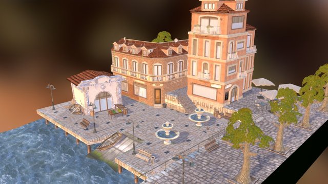 Scene Cudillero 3D Model