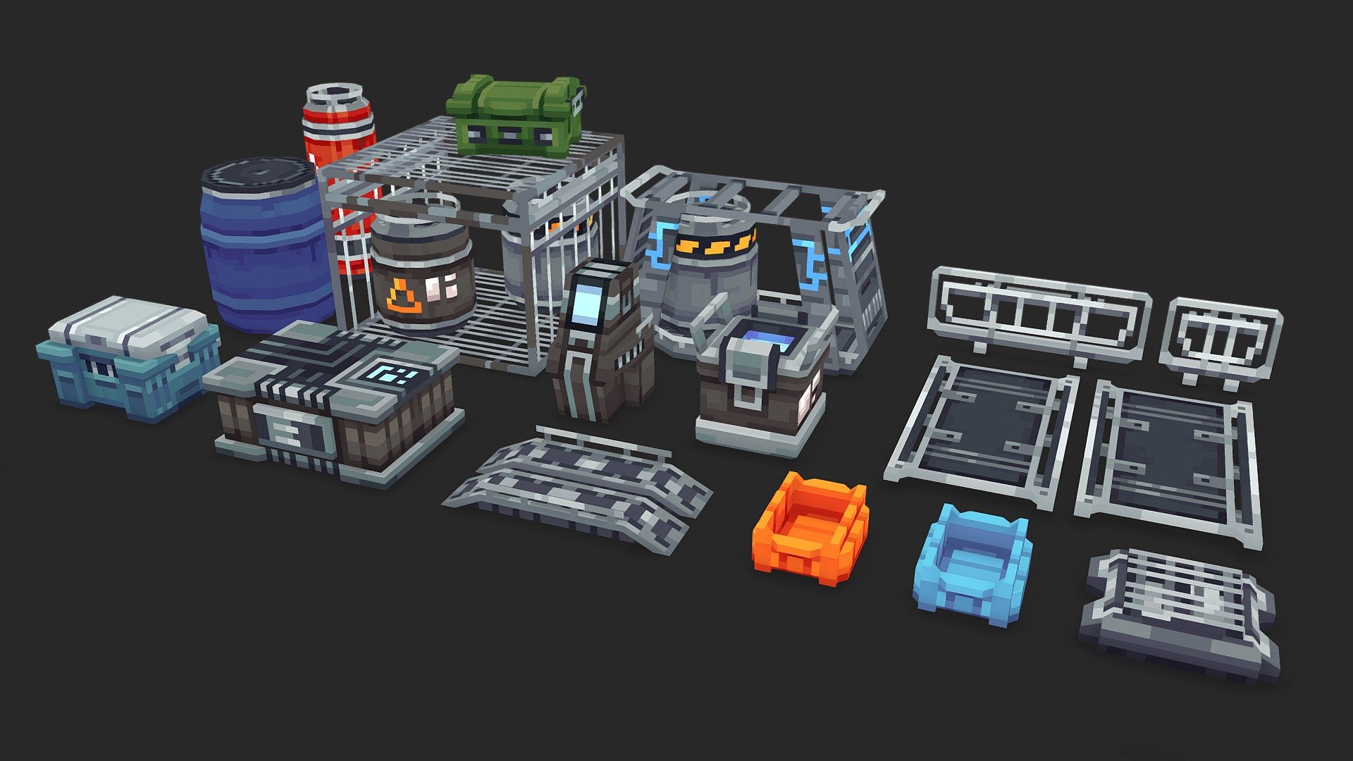 Pixel Sci-fi Pack - Buy Royalty Free 3D model by Wacky (@wackyblocks ...