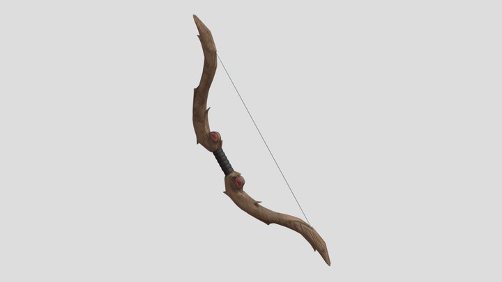 Wooden Fantasy Bow 3D Model