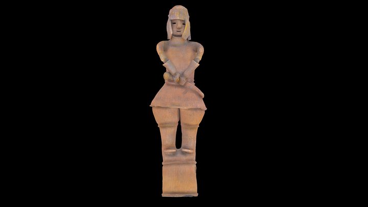 Armed Warrior:Human-shaped Tomb Sculpture 3D Model