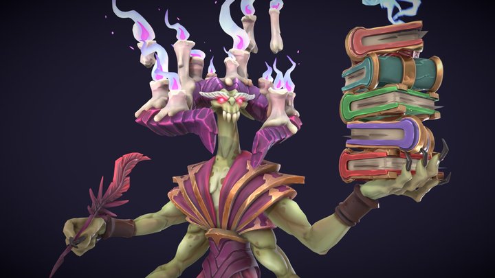 Demon Librarian || Stylized Game Ready Character 3D Model