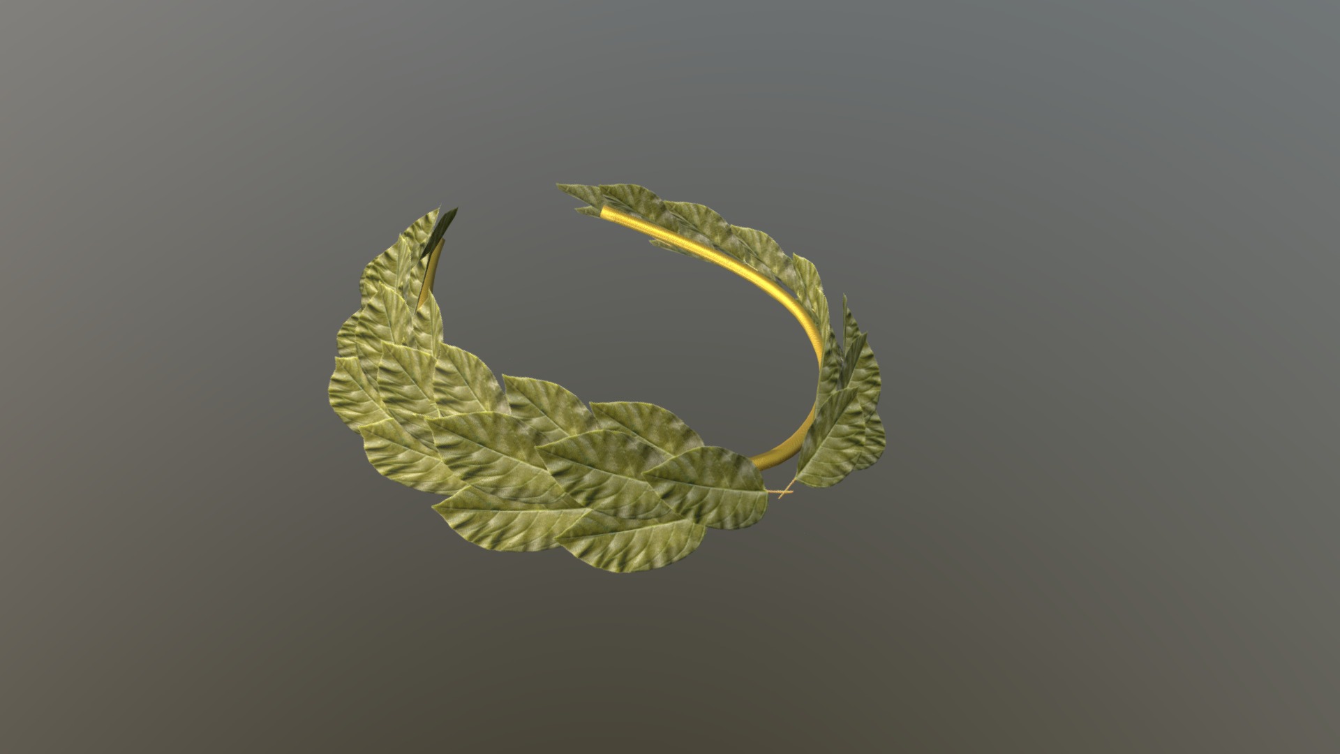 3D model Laurel Wreath - This is a 3D model of the Laurel Wreath. The 3D model is about a leaf with a yellow center.
