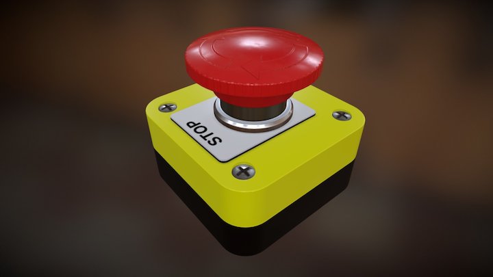 Emergency Stop Button 3D Model