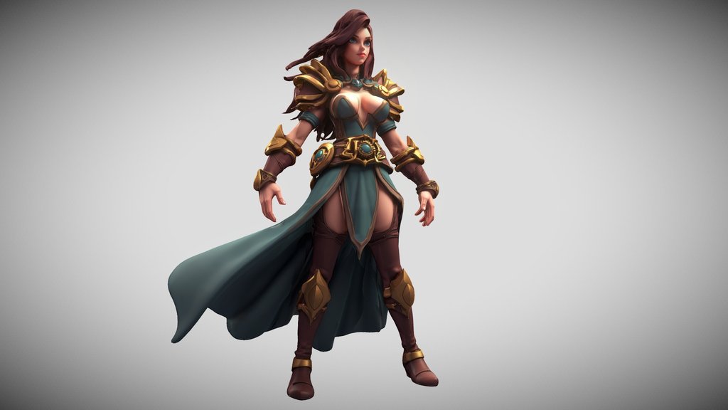 Elena Vampire Hunter In Green Outfit