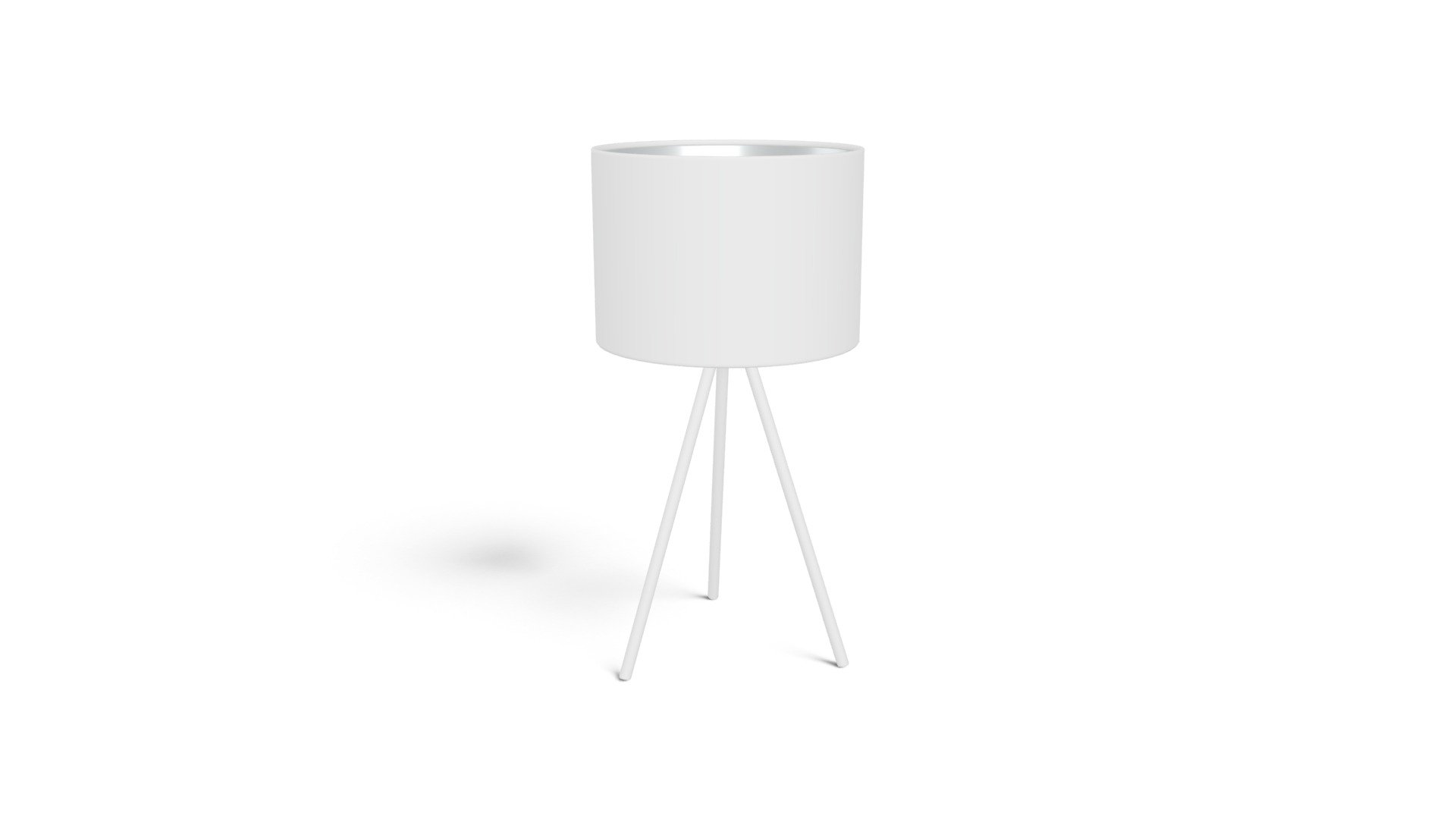 Tris Table Lamp, Matt White and Silver