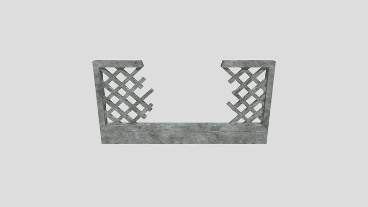 Сломанный решетчатый забор (чистый) 3D Model