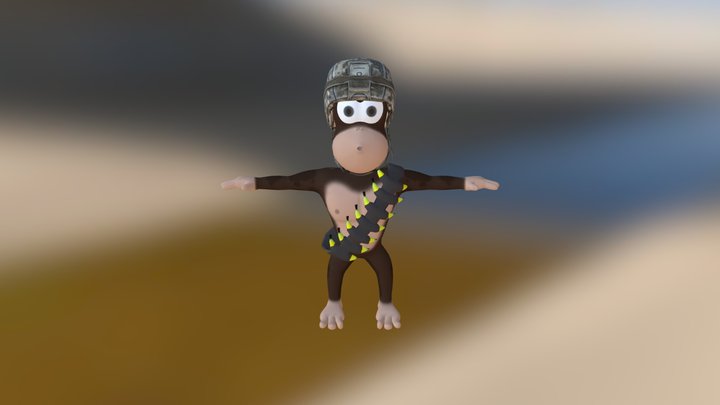 Macaco da ilha 3D Model