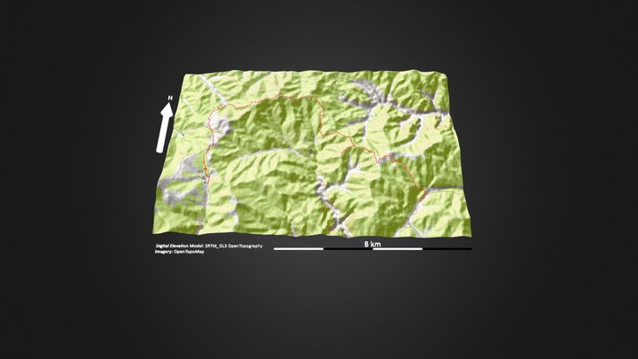 黄草梁-北灵山_等高地图 – Modelo 3D gratuito STL