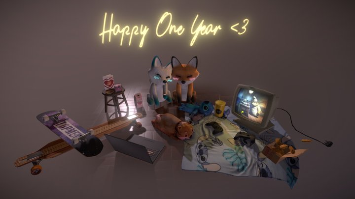 Happy One Year <3 3D Model