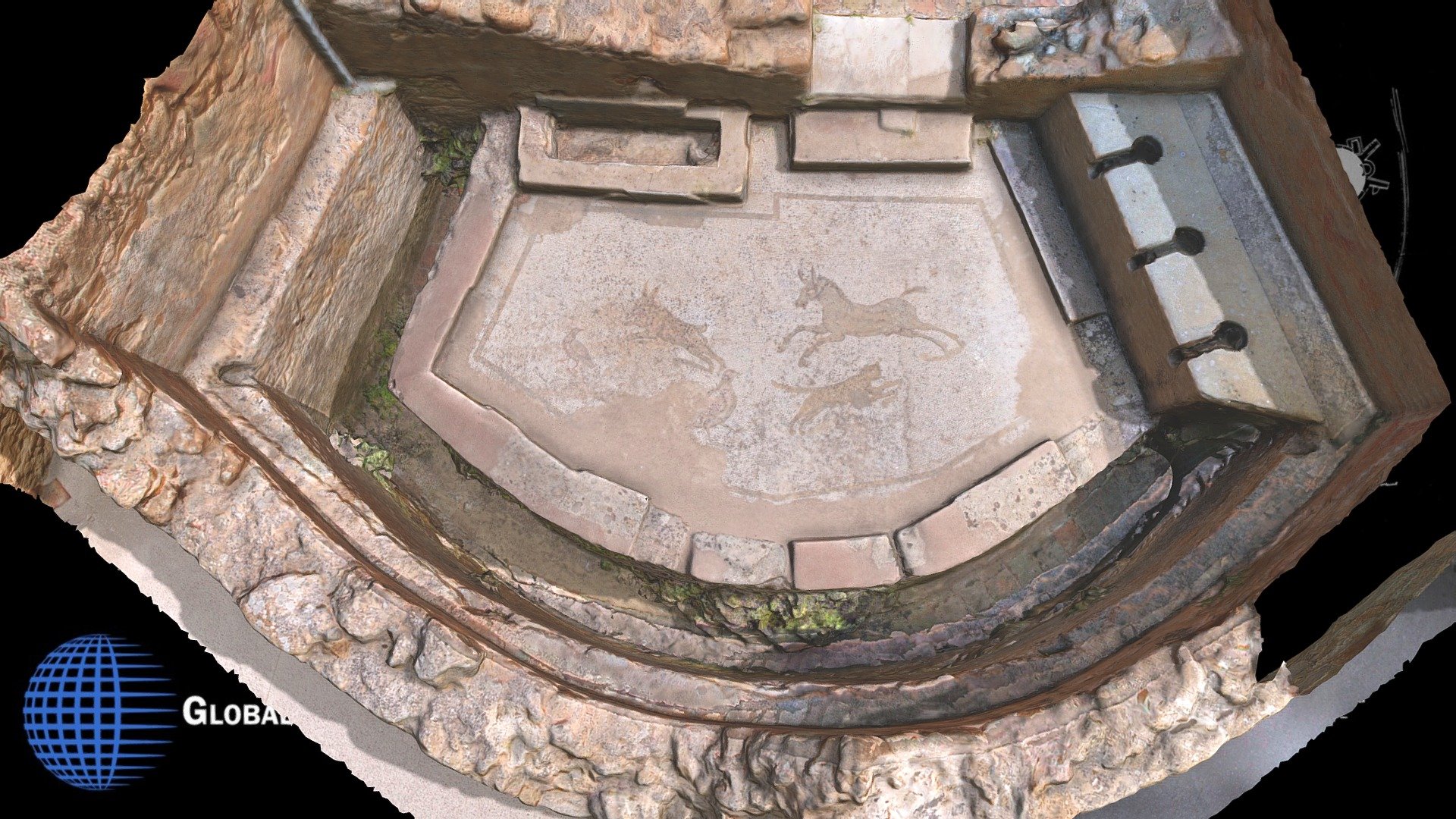 Mosaic Room 14, Villa Romana del Casale, Sicily — Sketchfab embed 3D viewer