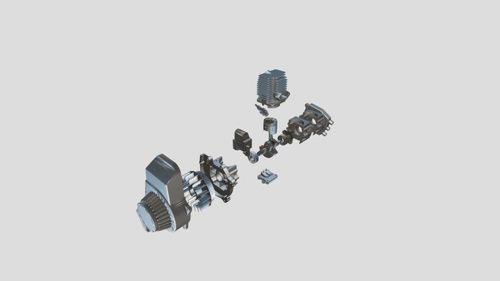 Engine with animation 3D Model