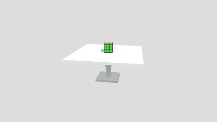 Rubik’s Cube on a table 3D Model