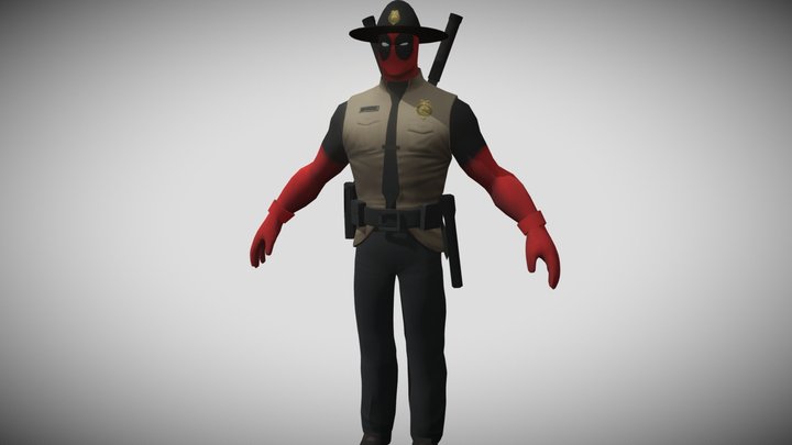 Deadpool Sheriff 3D Model