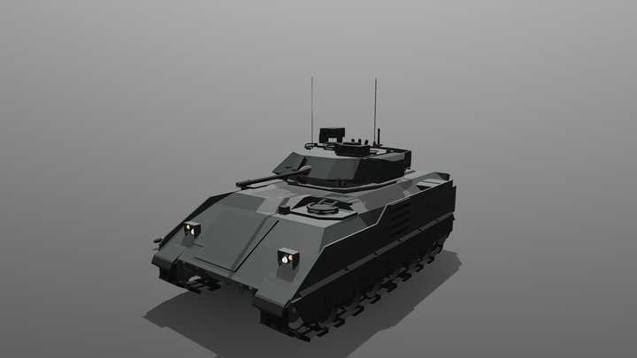 Low poly M3a3 Bradley 3D Model