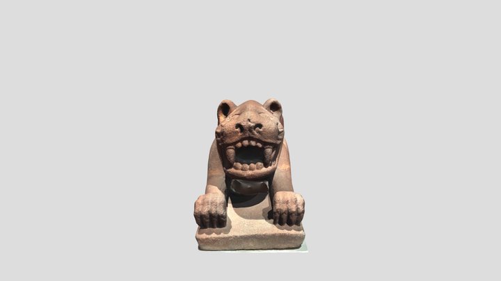 Maya's sculpture of a recumbent feline 3D Model