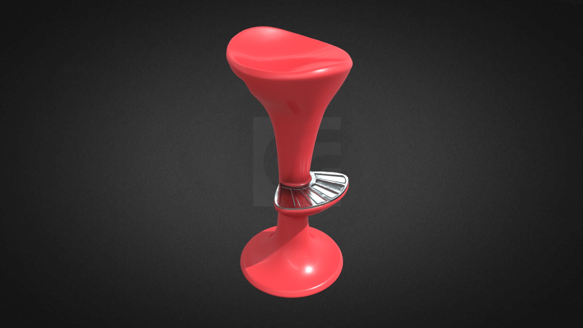 3D model Pepe Stool Hire - This is a 3D model of the Pepe Stool Hire. The 3D model is about a red lamp shade.