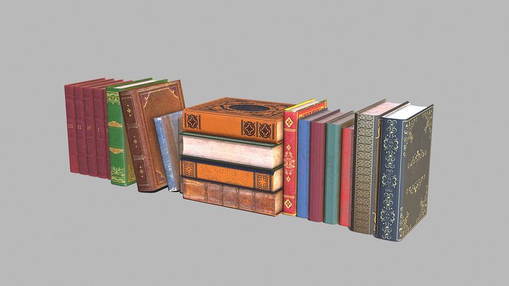 Stack of Books 3D Model