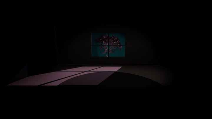 Empty room with tree 3D Model