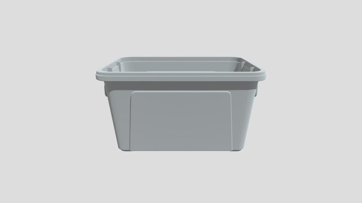 Plastic Storage Box with Handles 3D Model