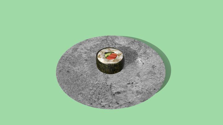 sushi on a plate 3D Model