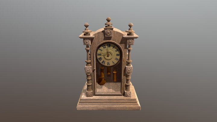 Antique pendulum clock 3D Model