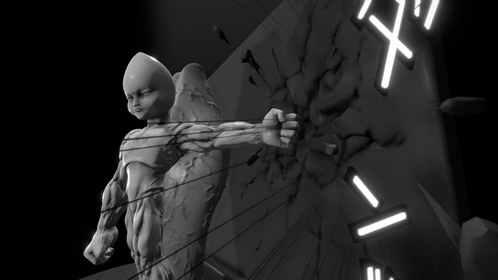 SHORTY ALIEN - GANTZ´S MANGA FAN ACTION SCENE 3D Model