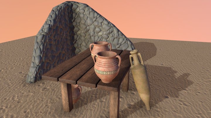 Roman furniture 3D Model