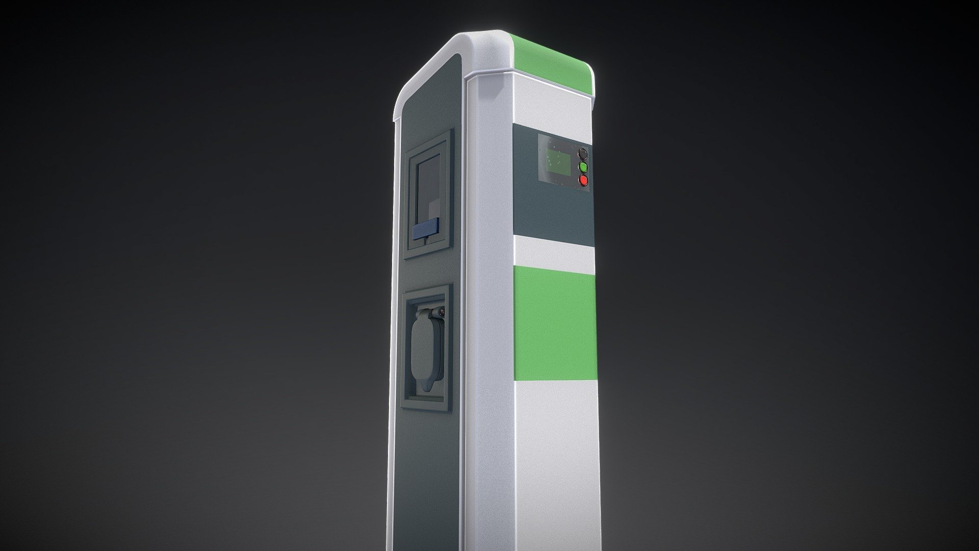 Electric Vehicle Charging Station 1 HighPoly Buy Royalty Free 3D