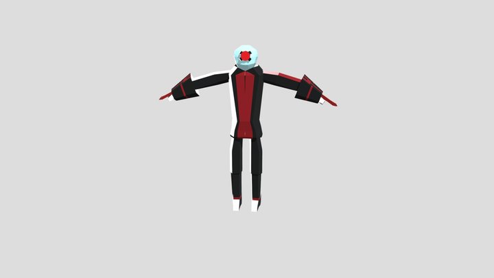 Flip Kick Evil Robot 3D Model