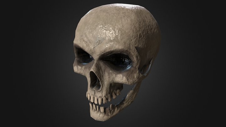 Frowning Skull (Game Model) 3D Model